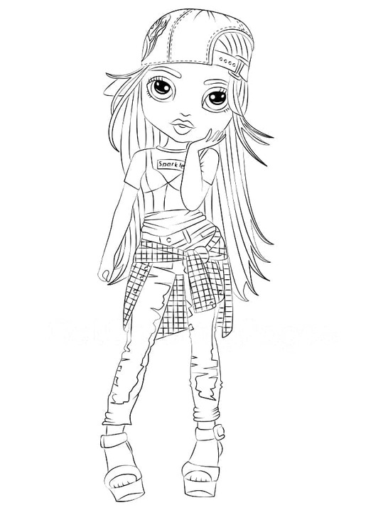Coloriage Dessin Rainbow High Ruby Anderson