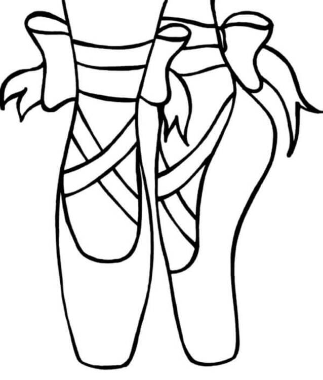 Coloriage Chaussures ballerine pointe