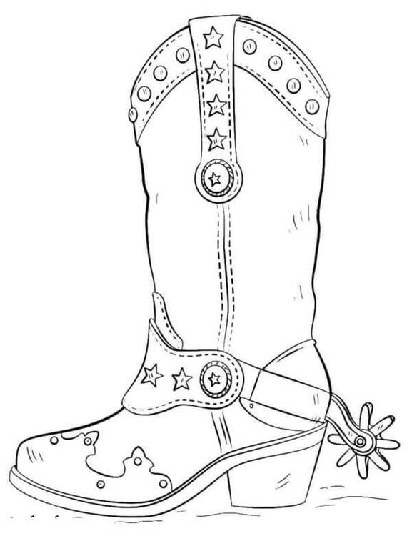 Coloriage Chaussures de style cowboy