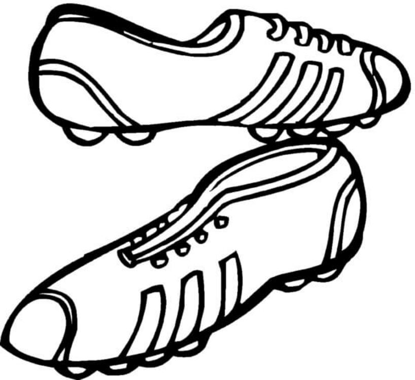 Coloriage Chaussures pour jouer sur le terrain