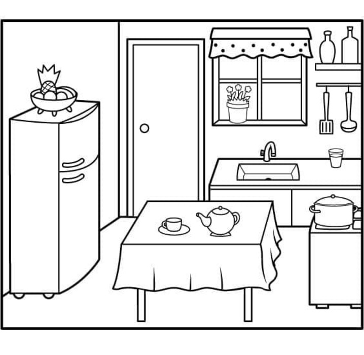 Coloriage Cuisine imprimable pour les enfants