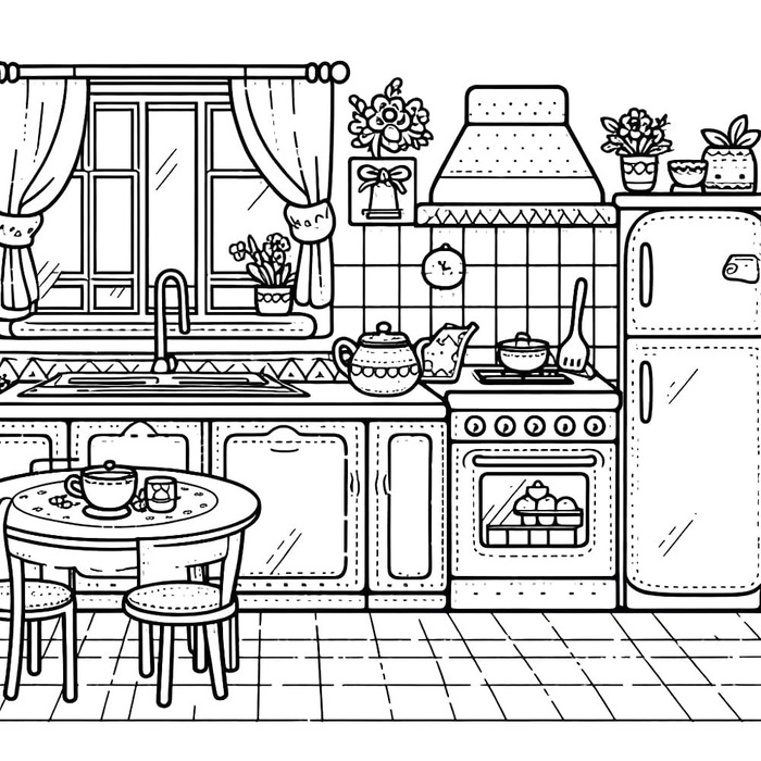 Coloriage Dessin Cuisine basique