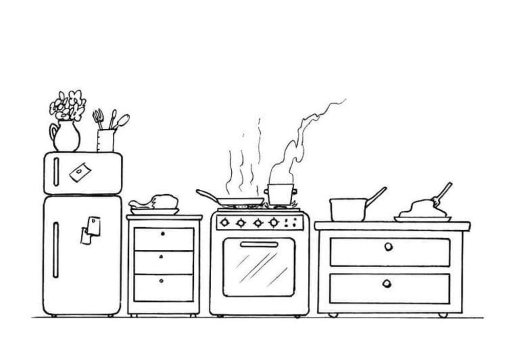 Coloriage Dessin Cuisine simple