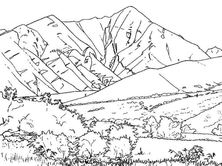 Coloriage Dessin de montagne