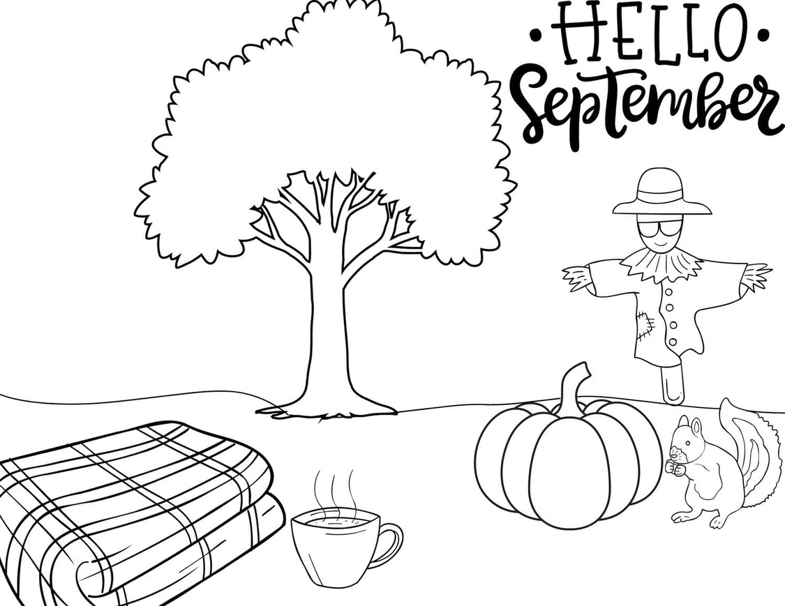 Coloriage Dessin de septembre imprimable gratuite