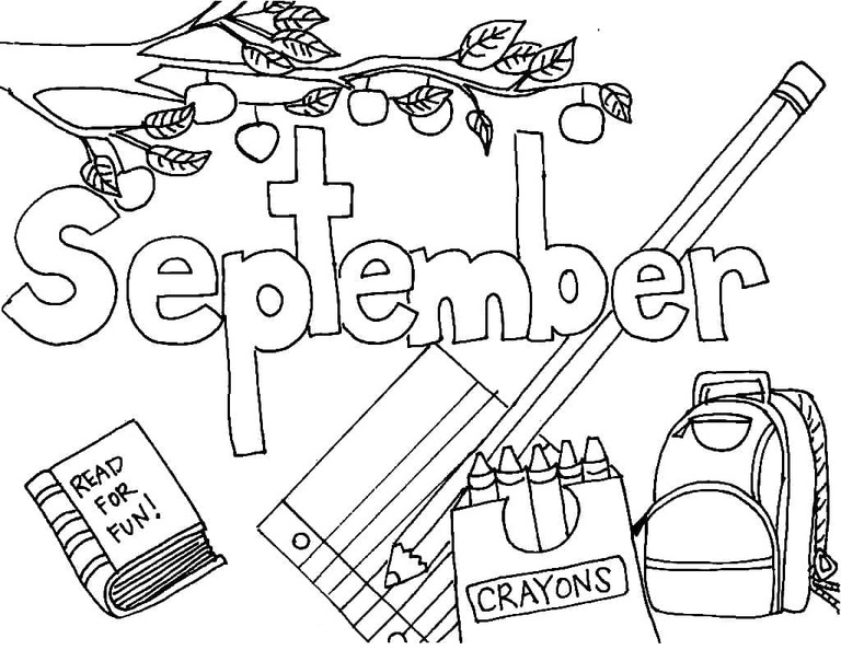 Coloriage Dessin d'impression de septembre