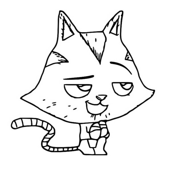 Coloriage Dessin Gabby Chat basique