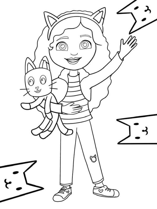 Coloriage Dessin Gabby Chat Très basique