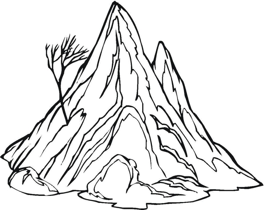 Coloriage Dessin gratuit de montagne