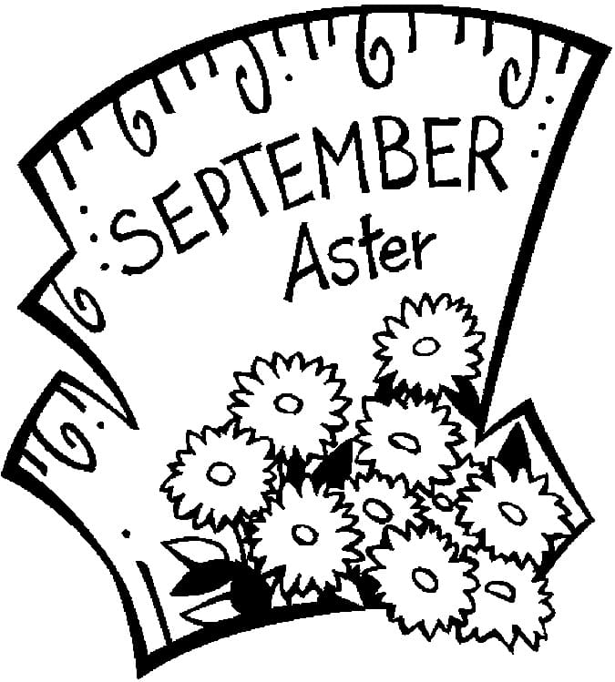 Coloriage Dessin septembre imprimable pour enfants