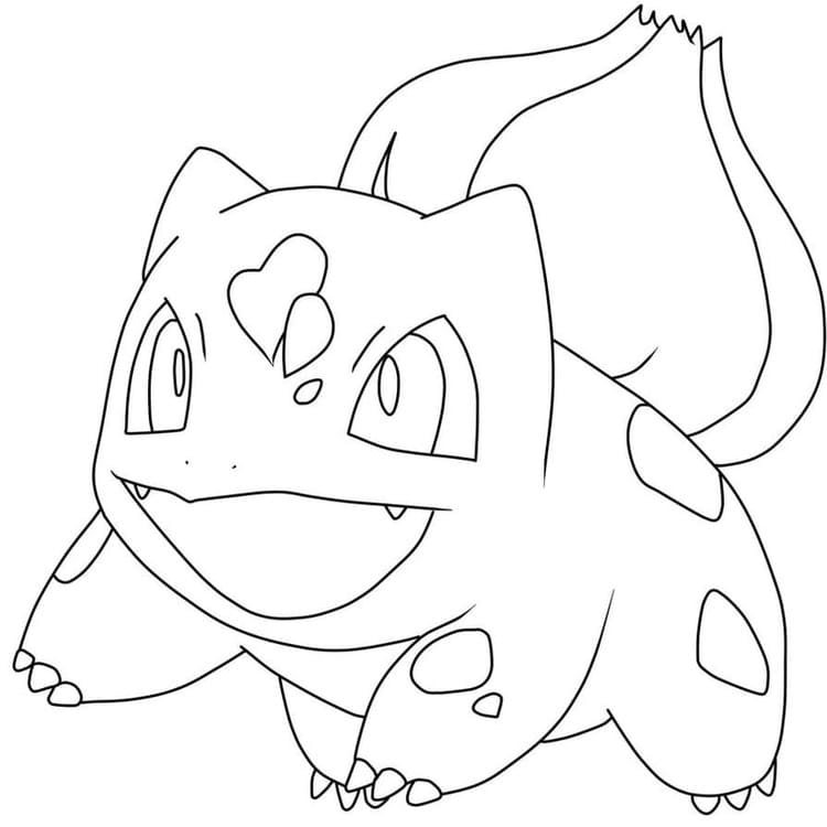 Coloriage Dessine Bulbizarre souriant