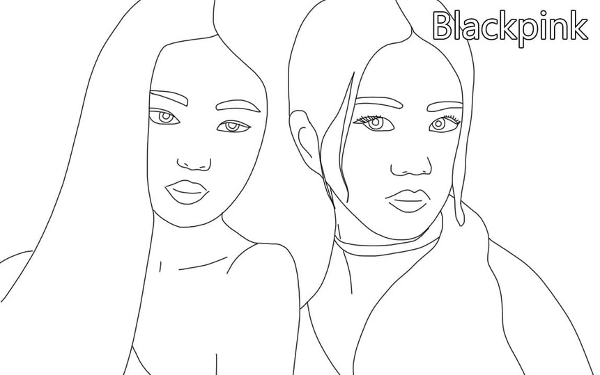 Coloriage Dessine Jennie et Jisoo dans Blackpink