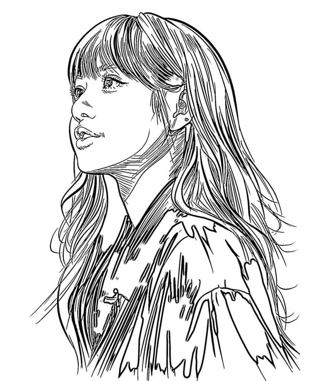 Coloriage Dessine Lisa dans Blackpink