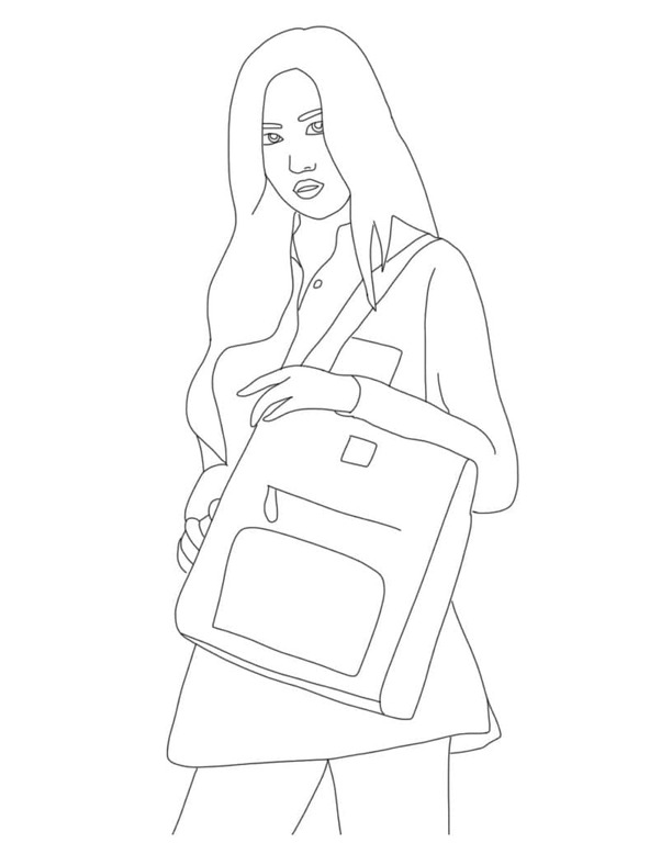 Coloriage Dessine Rose blackpink