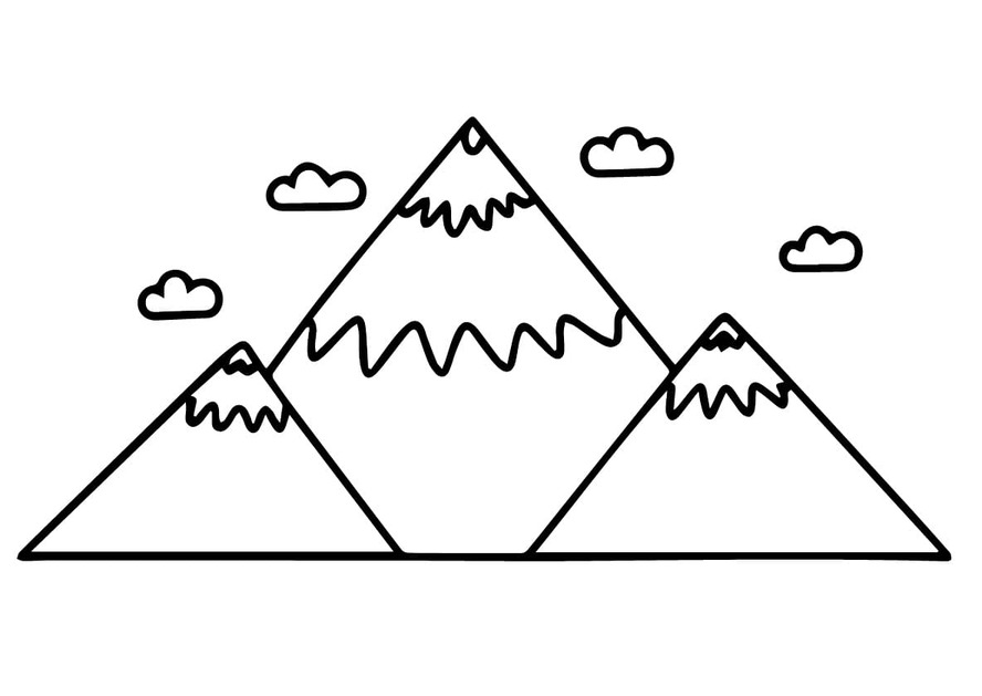 Coloriage Dessine trois montagnes