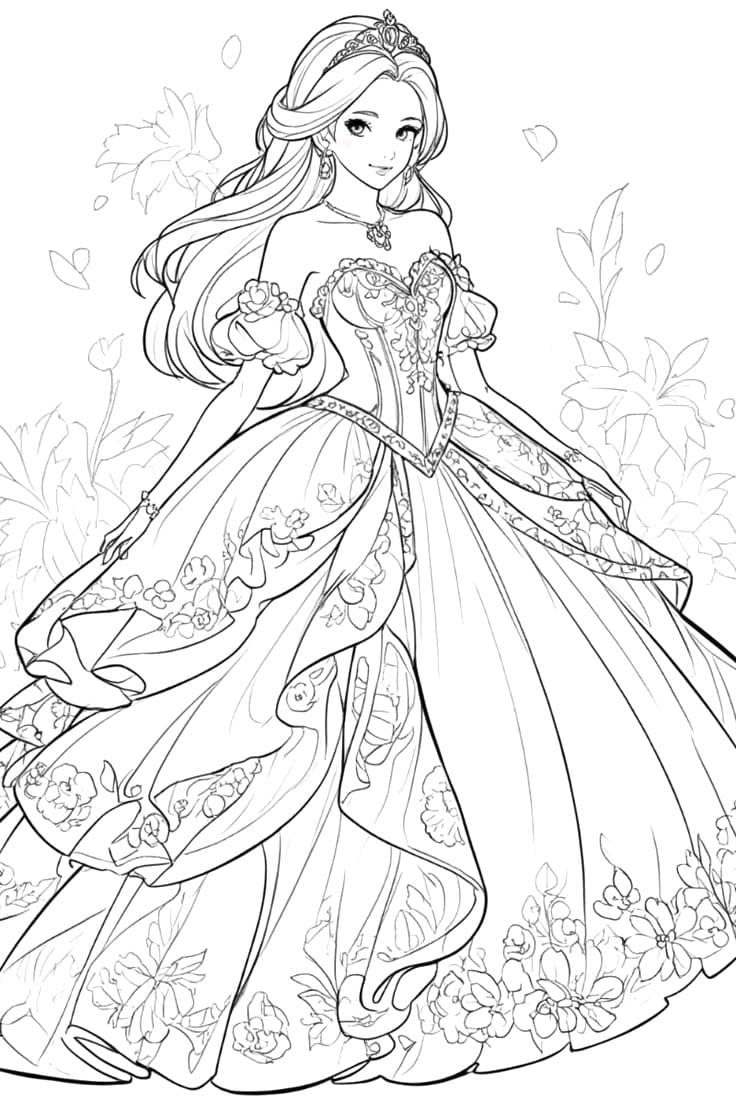 Coloriage Dessiner Barbie Princesse