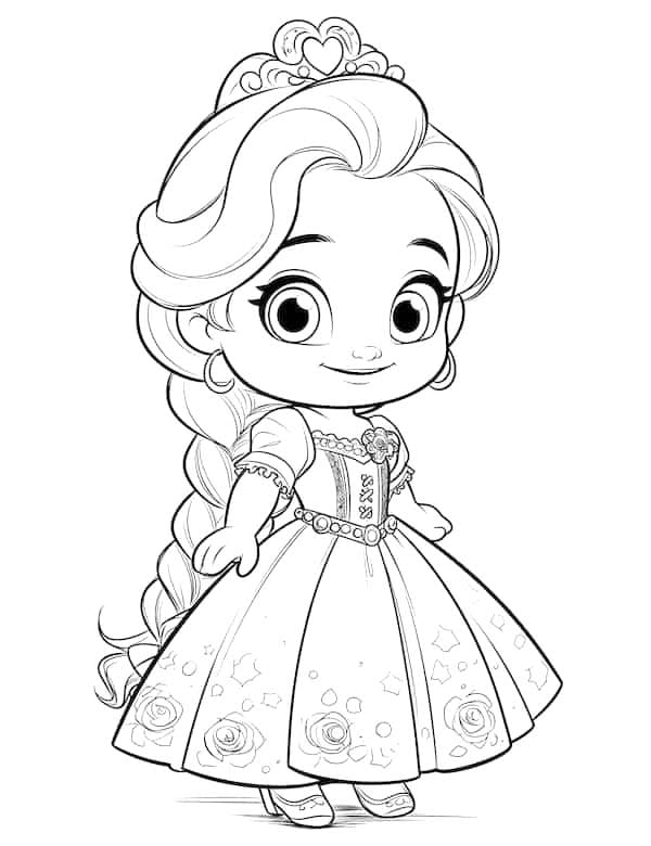 Coloriage Dessiner Barbie Princesse facile