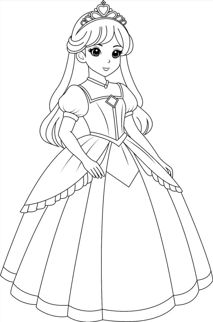 Coloriage Dessiner Barbie Princesse simple