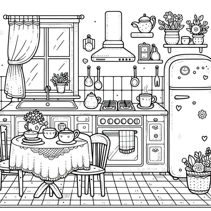 Coloriage Dessiner cuisine facile