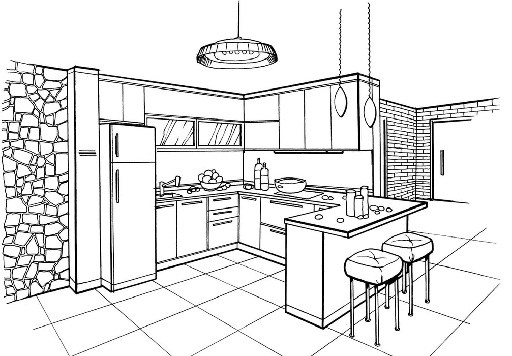 Coloriage Dessiner cuisine imprimée