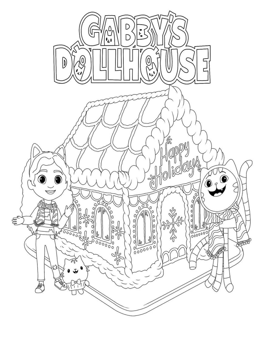 Coloriage Dessiner Gabby Chat facile pour enfants