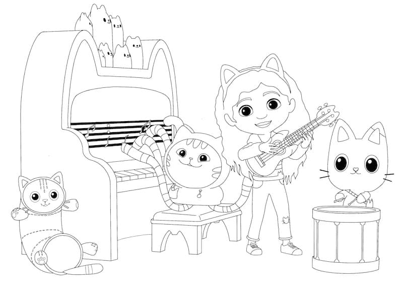 Coloriage Dessiner Gabby Chat imprimable pour enfants