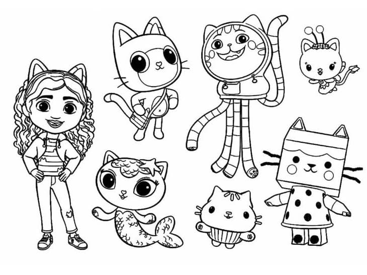 Coloriage Dessiner Gabby Chat pour enfants