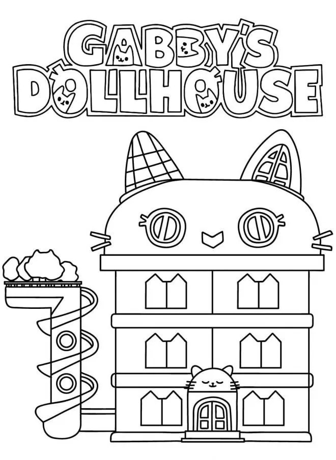 Coloriage Dessiner Gabby Chat simple pour enfants