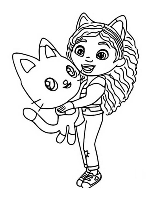 Coloriage Dessiner Gabby Chat Très facile