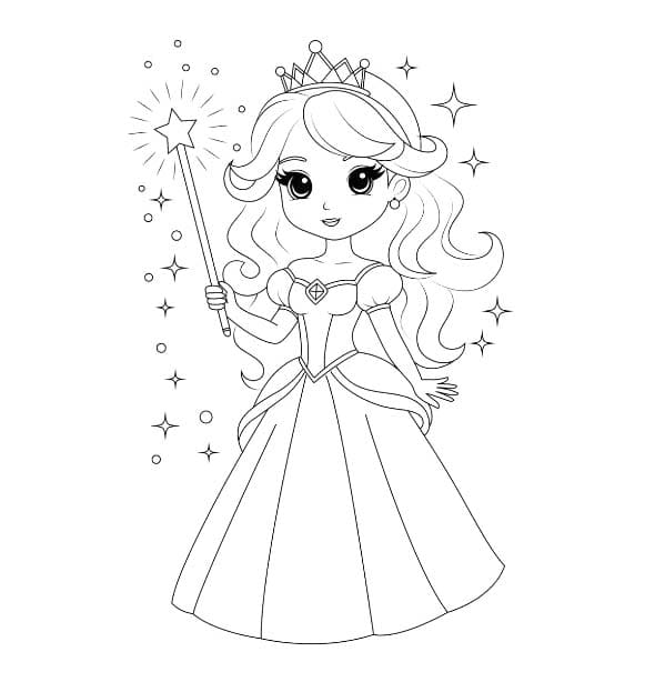 Coloriage Dessiner image de Barbie Princesse