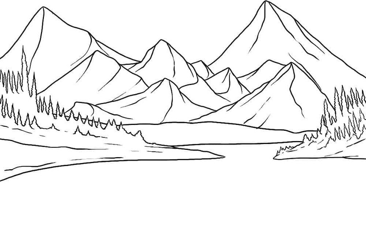 Coloriage Dessiner image de montagne