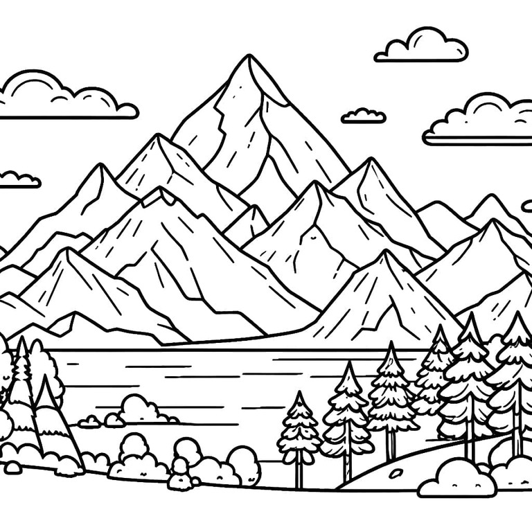 Coloriage Dessiner Imprimer Montagne
