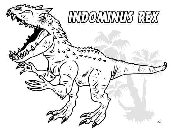 Coloriage Dessiner Indominus Rex 6