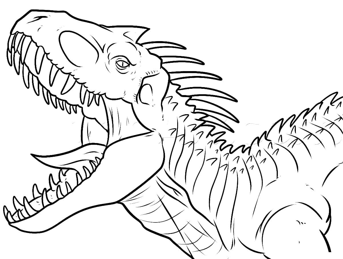 Coloriage Dessiner Indominus Rex très basique