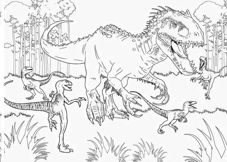 Coloriage Dessiner Indominus Rex très simple