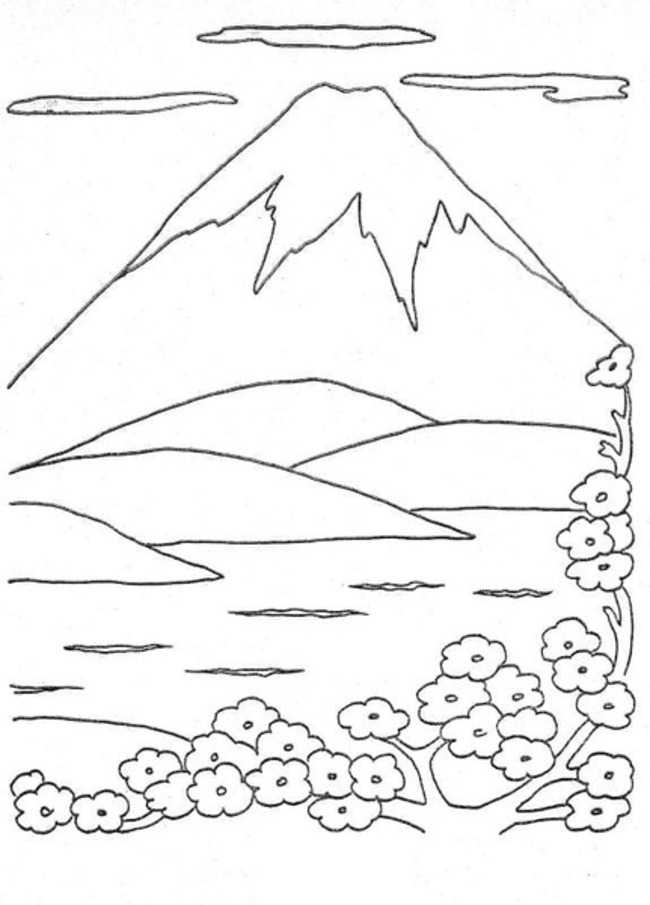 Coloriage Dessiner montagne Basique