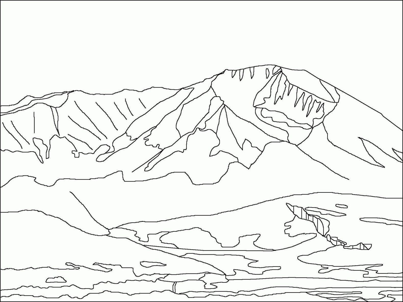 Coloriage Dessiner montagne simple