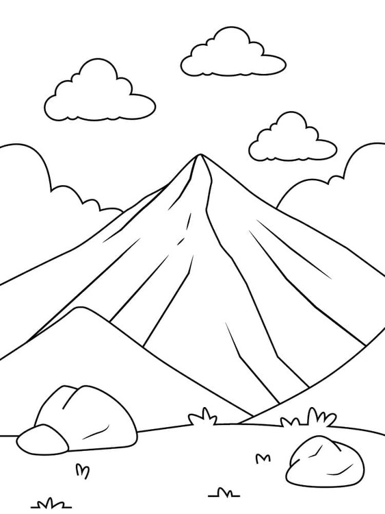 Coloriage Dessiner montagne très facile
