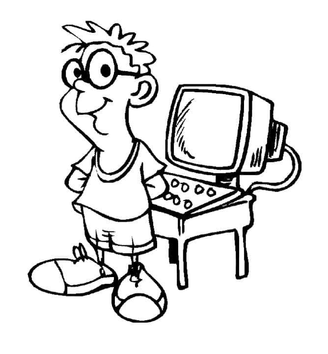 Coloriage Dessiner ordinateur facile