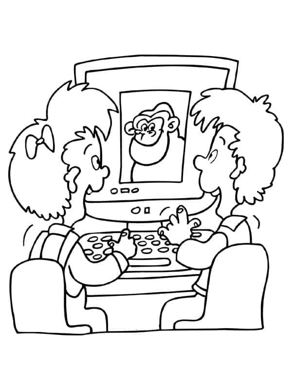 Coloriage Dessiner ordinateur imprimable