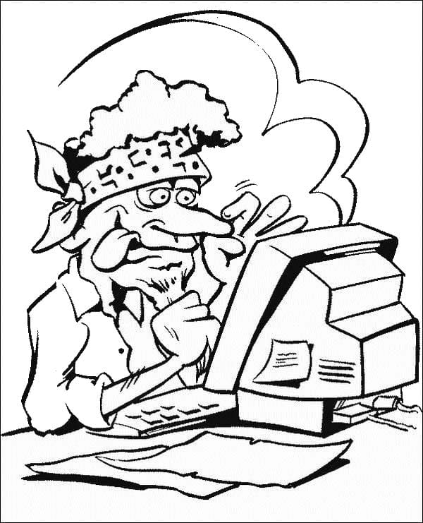 Coloriage Dessiner ordinateur très facile