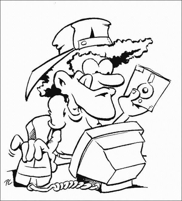 Coloriage Dessiner ordinateur très simple