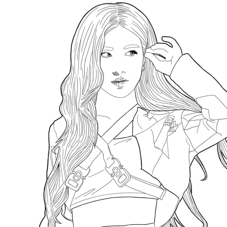 Coloriage Dessiner rose blackpink