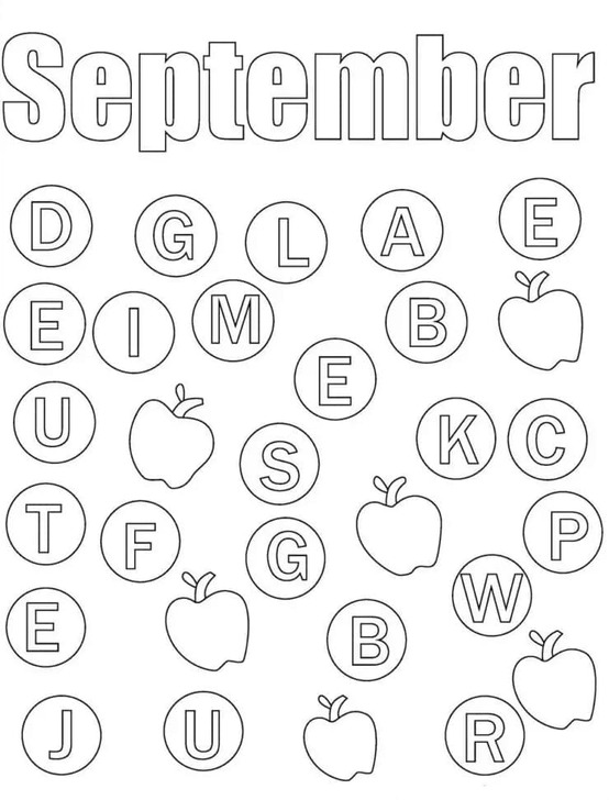 Coloriage Dessiner septembre facile