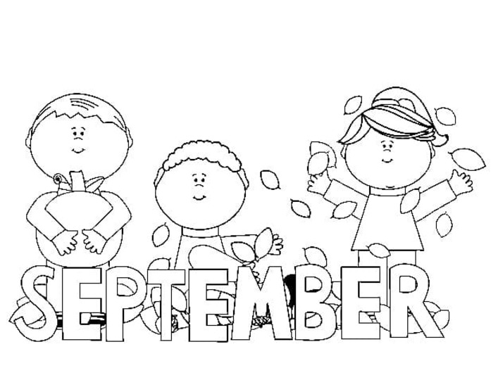 Coloriage Dessiner septembre gratuite chez les enfants