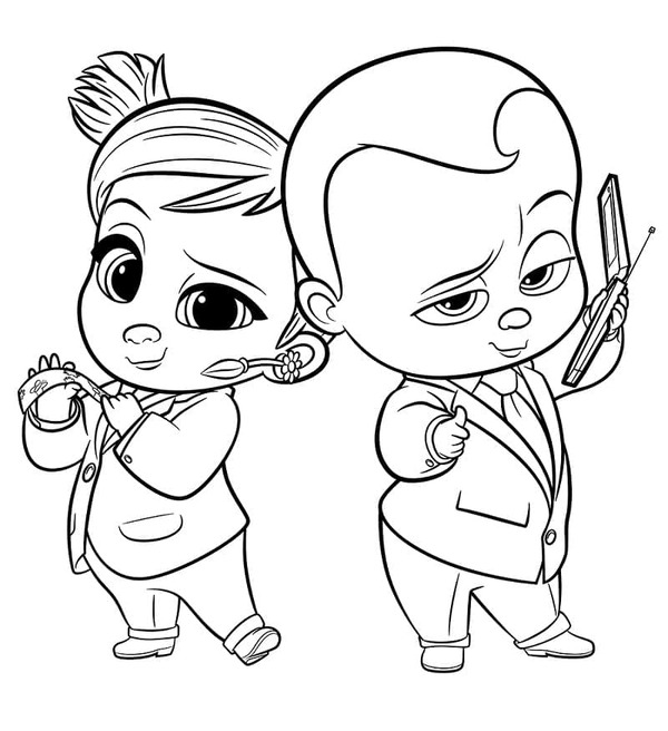 Coloriage Dessiner Tina et Baby Boss