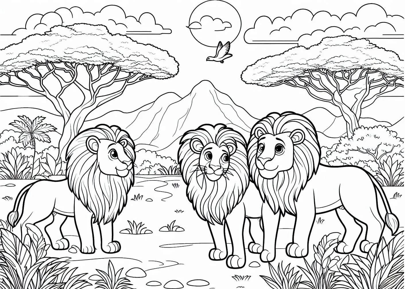 Coloriage Dessinez Savane facile à imprimer