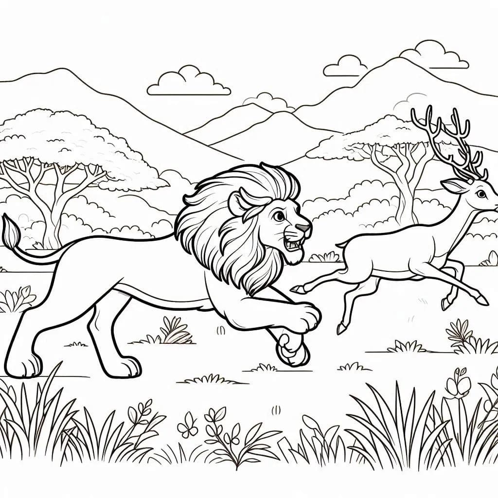 Coloriage Dessinez Savane simple à imprimer