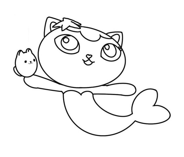 Coloriage Gabby Chat facile