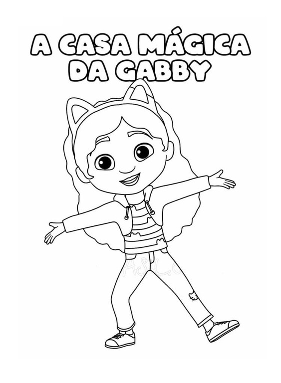 Coloriage Gabby Chat simple